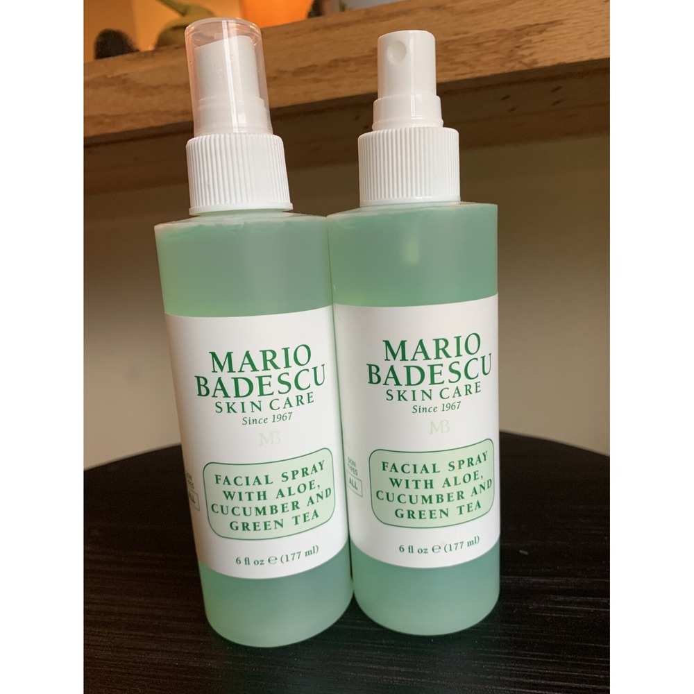 Mario Badescu Facial‎ Spray Aloe Cucumber Green Tea 6 oz Set of 2 Bottles NEW